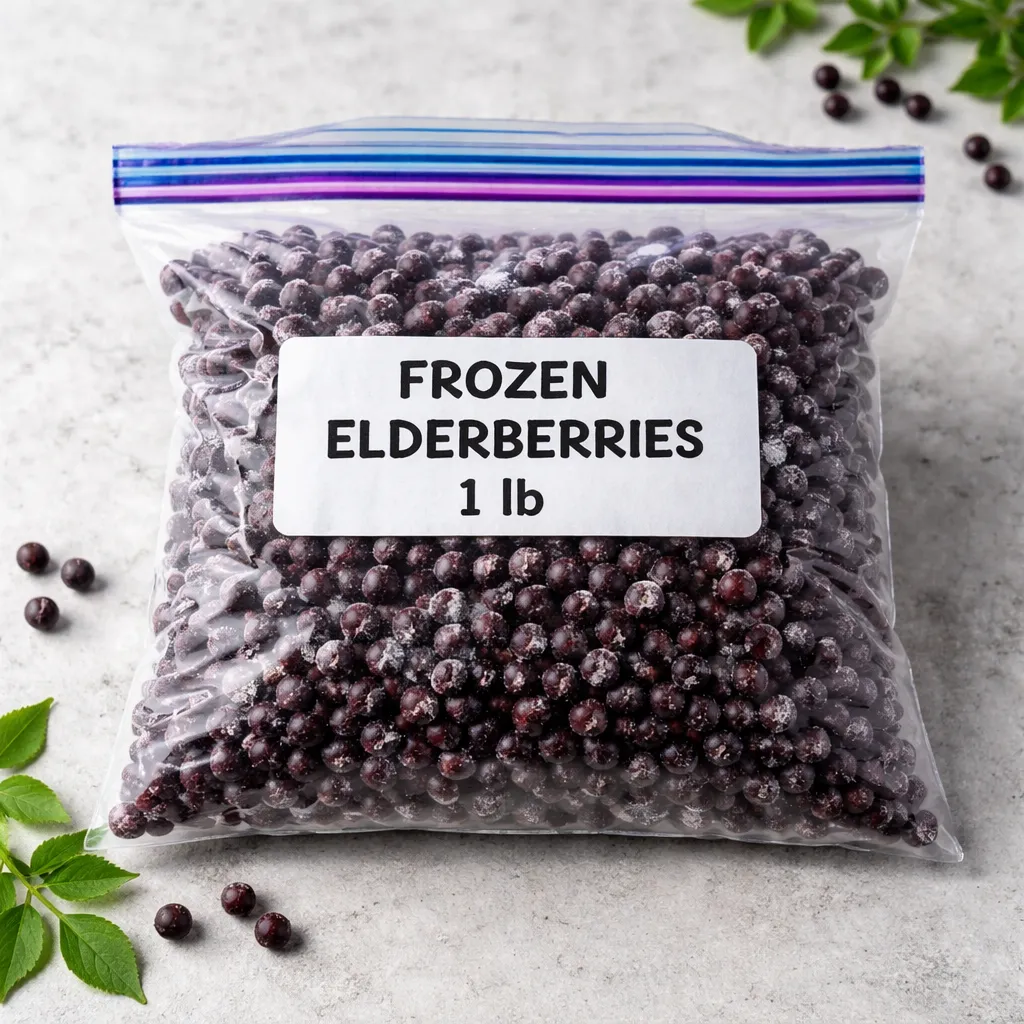 Frozen Elderberries – 1lb Freezer Bag