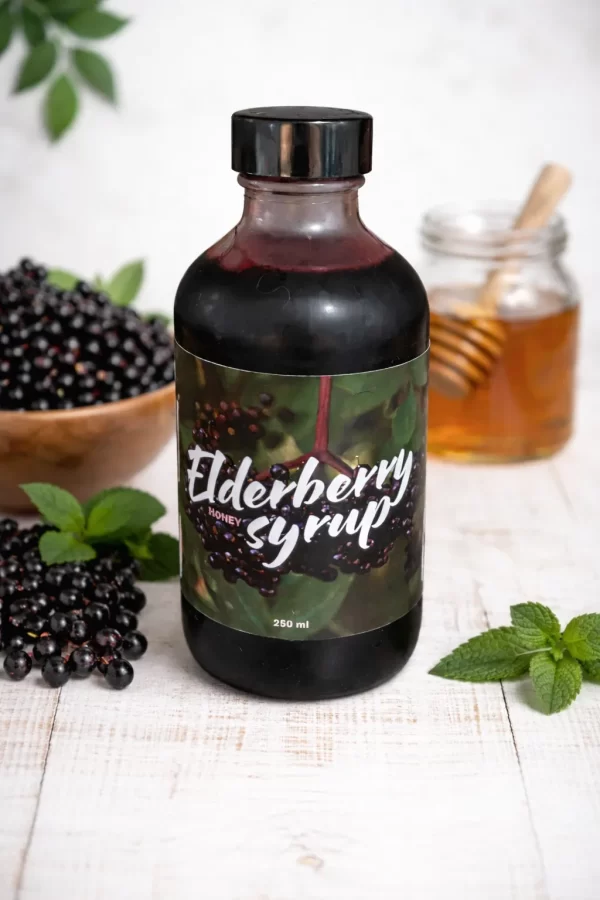 Elderberry syrup with honey 250ml bottle